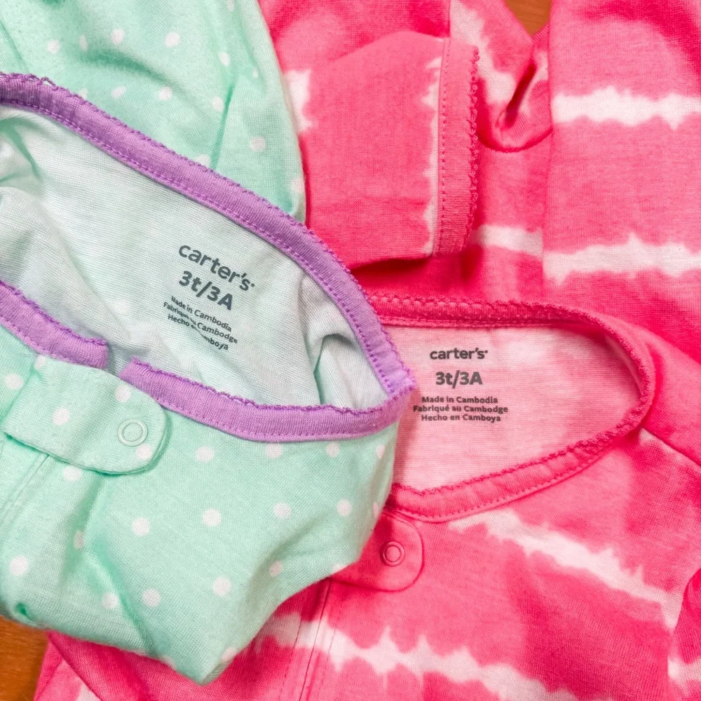Carters 2-Piece Lightweight Ocean Graphic Footie Pajamas Bundle Size 3T